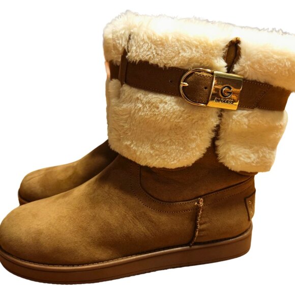 G By Guess Women's GG Addalyn Ankle Fur Boots Size 6.5 - Picture 2 of 5